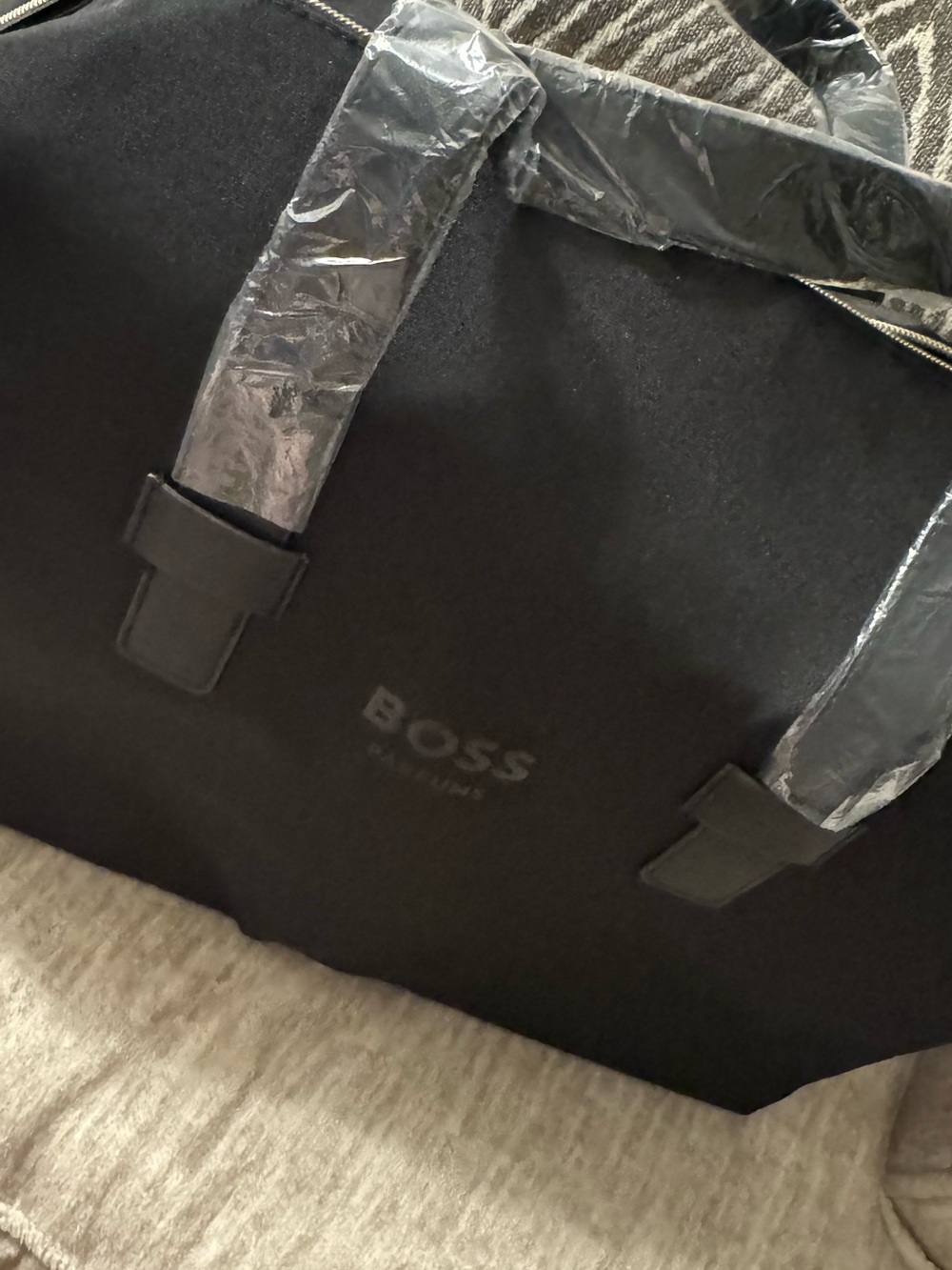 Boss Black Duffel Bag with Wrapped Handles